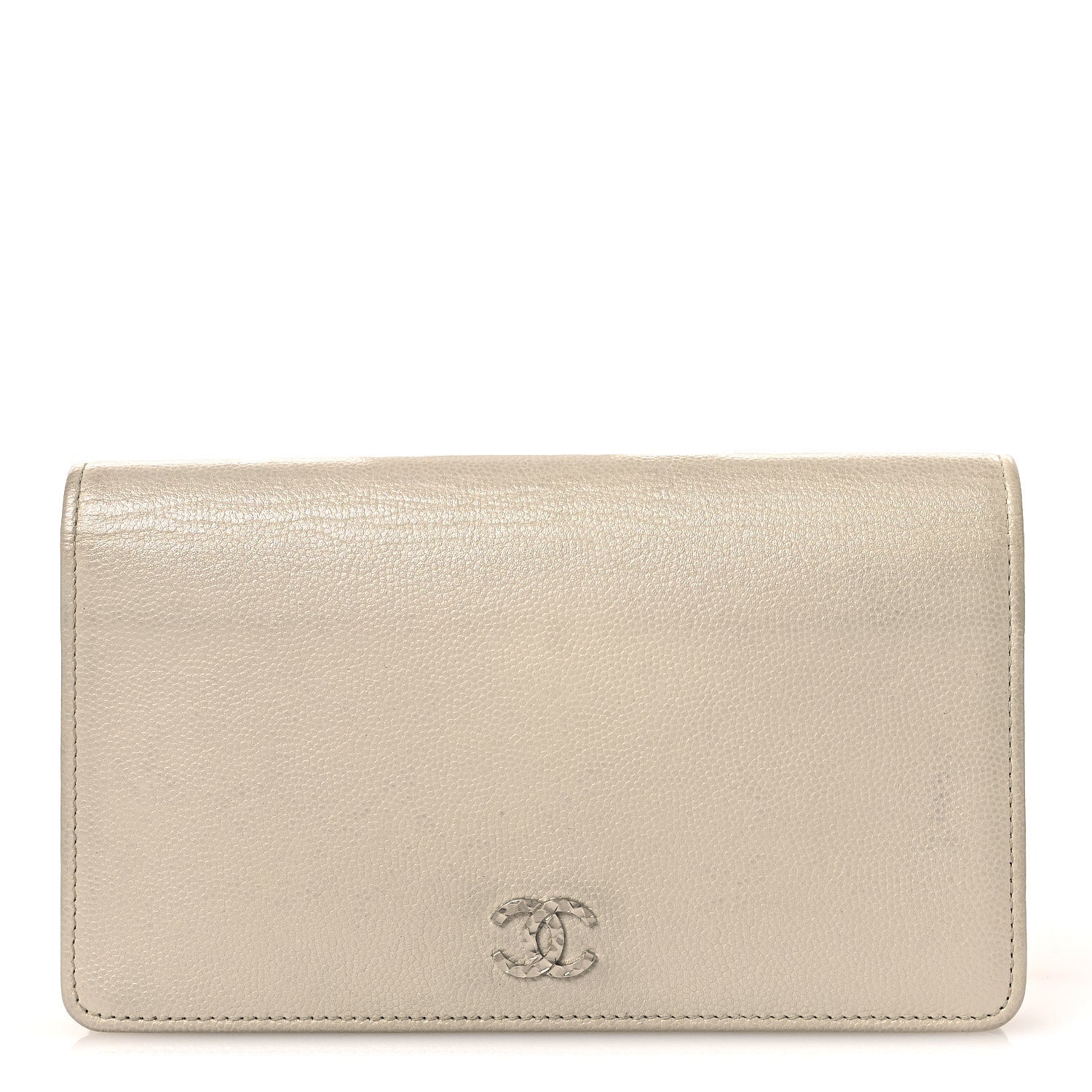 Chanel Caviar Sevruga Yen Wallet Silver 1 of 10