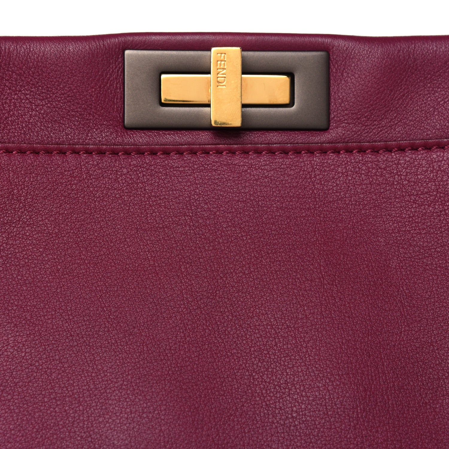 Fendi Vitello Dolce Marmol Large Peekaboo Iconic Satchel Bordeaux Graphite 13 of 13