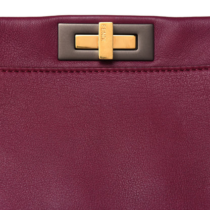 Fendi Vitello Dolce Marmol Large Peekaboo Iconic Satchel Bordeaux Graphite 13 of 13