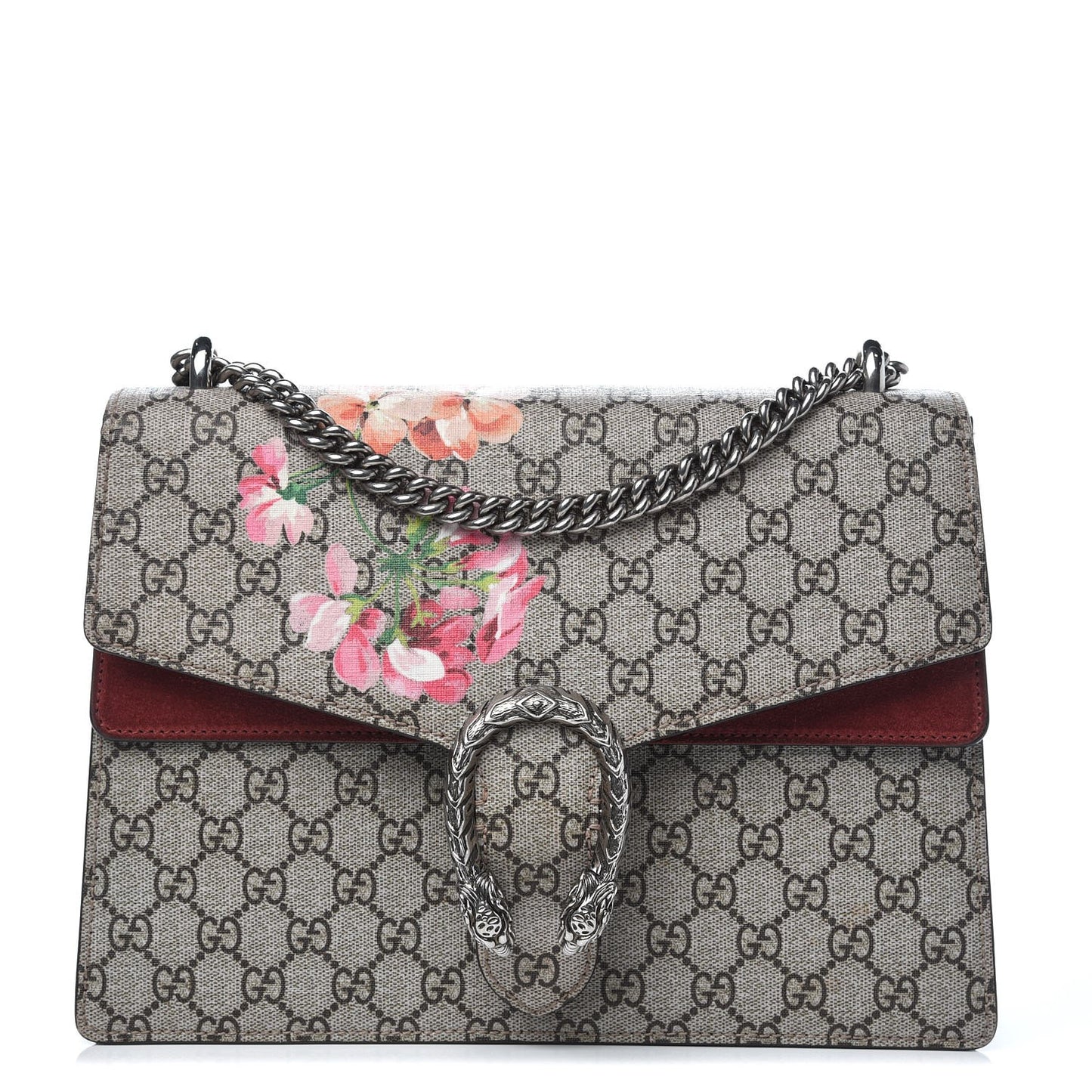 GG Supreme Monogram Blooms Medium Dionysus Shoulder Bag Beige Multicolor Dry Rose