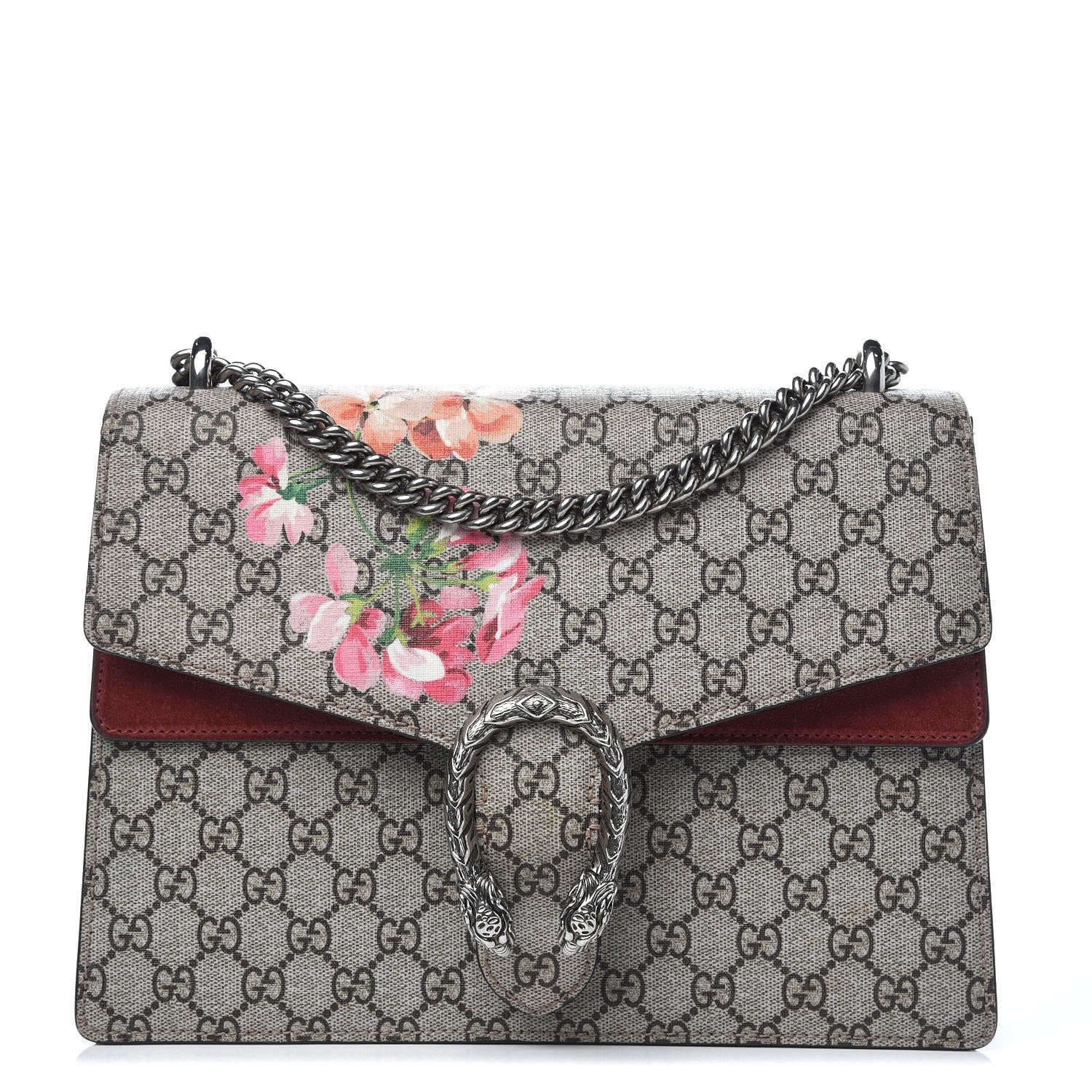 Gucci GG Supreme Monogram Blooms Medium Dionysus Shoulder Bag Beige Multicolor Dry Rose 1 of 14