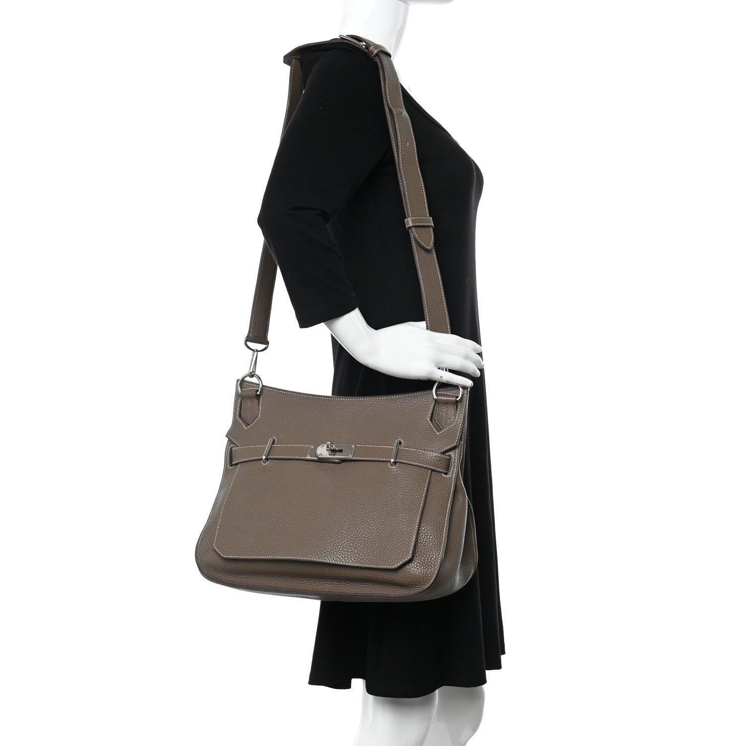 Hermes Taurillon Clemence Jypsiere 34 Etoupe 2 of 13