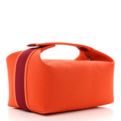 Hermes Canvas Small Bride-A-Brac Pouch Orange Burgundy 3 of 6