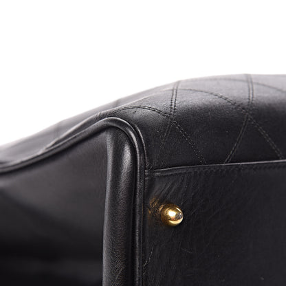 Chanel Calfskin Stitched XL Weekender Black 9 of 25