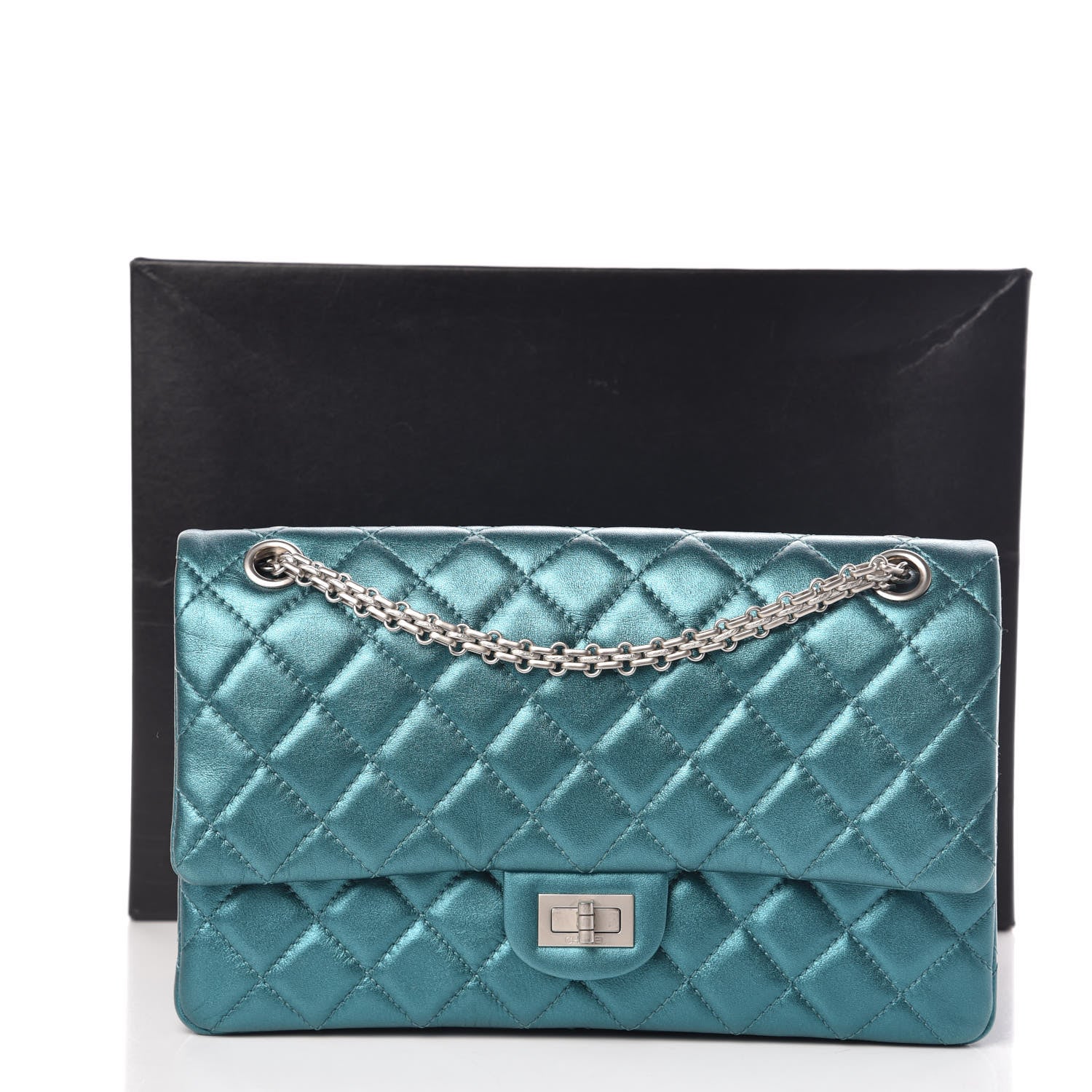 Chanel Metallic Calfskin Quilted 2.55 Reissue 226 Flap Turquoise 7 of 7