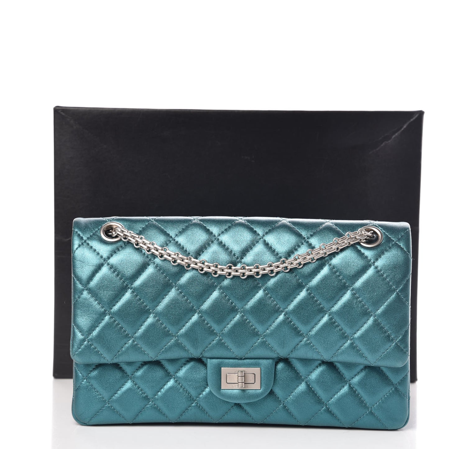 Metallic Calfskin Quilted 2.55 Reissue 226 Flap Turquoise