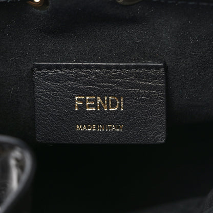 Fendi Vitello Vernice Mou F is Fendi Karligraphy Embossed Mini Mon Tresor Bucket Bag Black 6 of 9