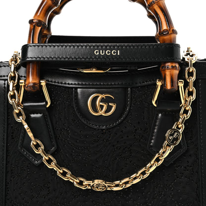 Gucci New Canvas Charisma Calfskin Crystal GG Monogram Mini Diana Tote Black 8 of 12