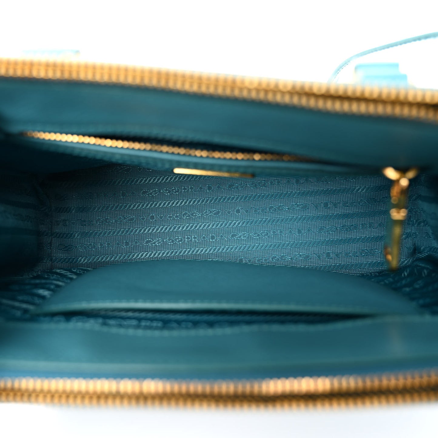 Saffiano Lux Mini Galleria Double Zip Tote Turchese