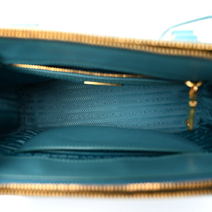 Prada Saffiano Lux Mini Galleria Double Zip Tote Turchese 5 of 10
