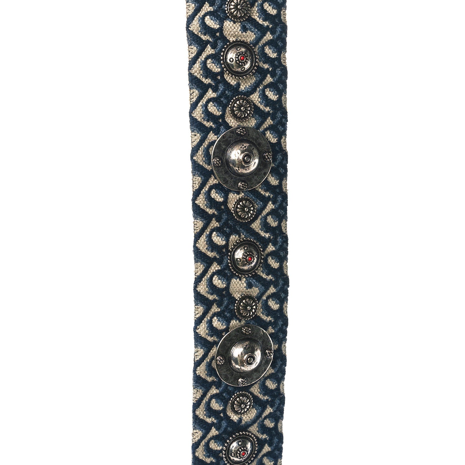 Christian Dior Oblique Studded Shoulder Strap Blue 4 of 6