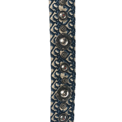 Christian Dior Oblique Studded Shoulder Strap Blue 4 of 6