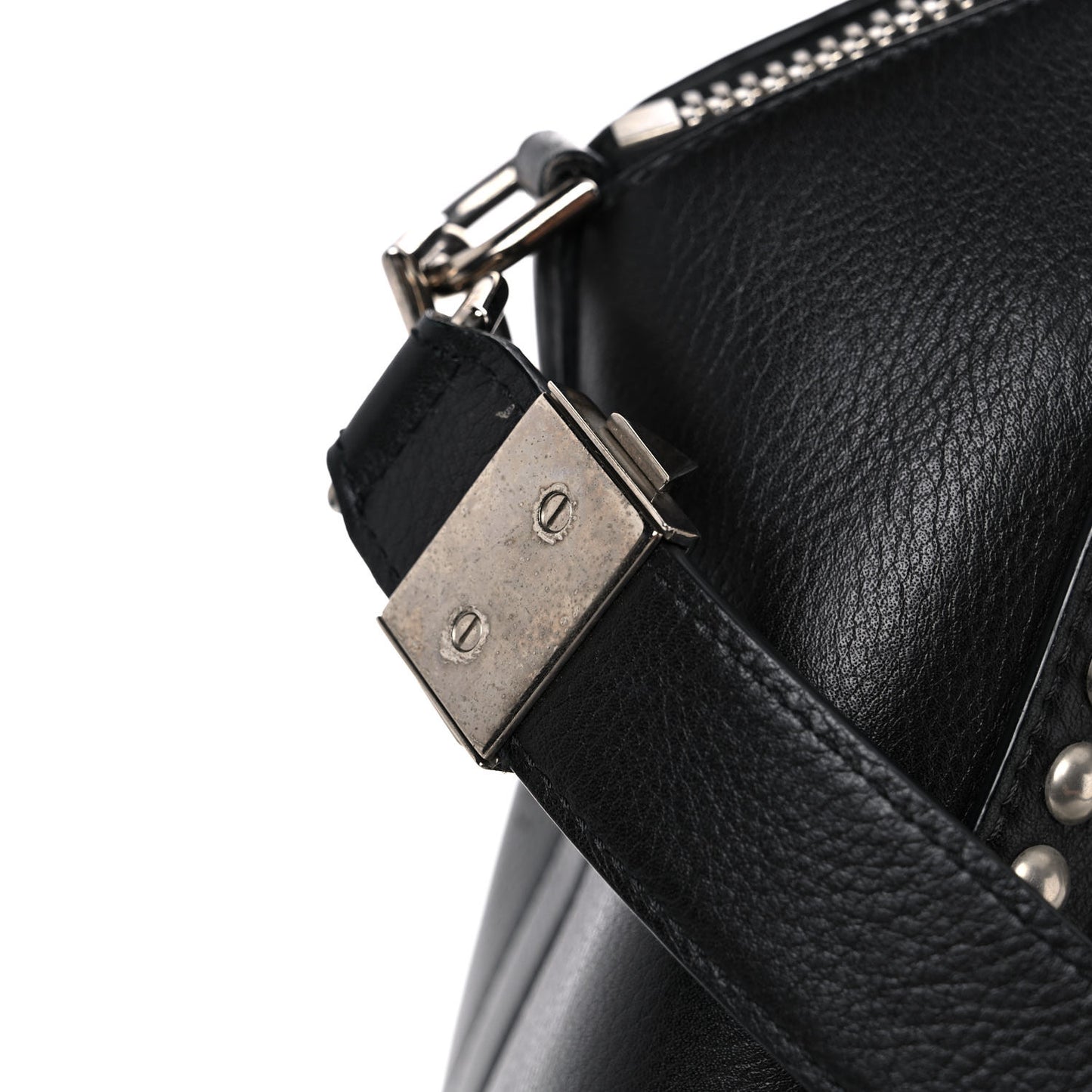 Calfskin Medium Studded Bi-Color Antigona Black White