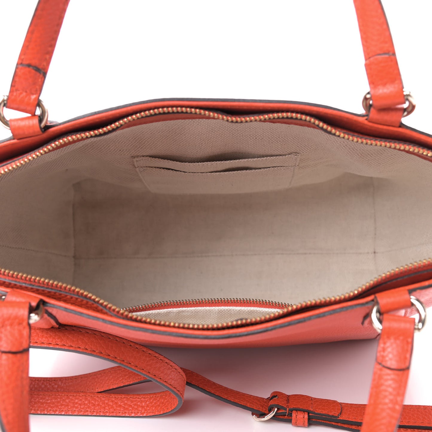 Pebbled Calfskin Small Soho Top Handle Bag Sun Orange
