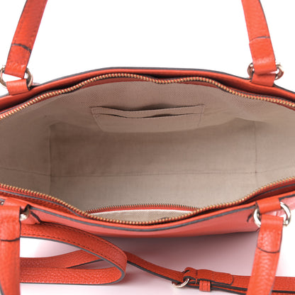 Gucci Pebbled Calfskin Small Soho Top Handle Bag Sun Orange 5 of 9