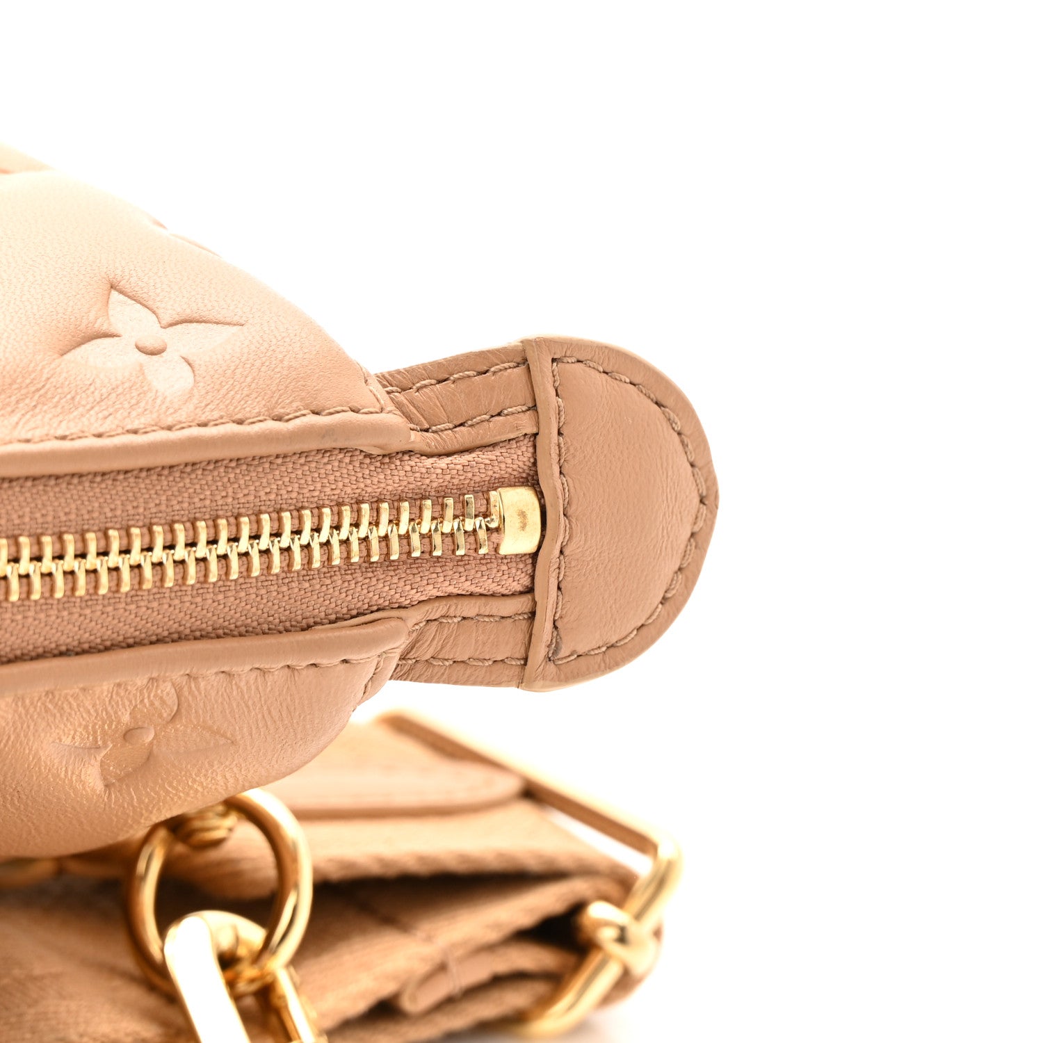 Louis Vuitton Lambskin Embossed Monogram Coussin PM Camel 11 of 12