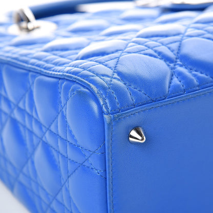 Christian Dior Lambskin Cannage Medium Lady Dior Blue Persan 10 of 17