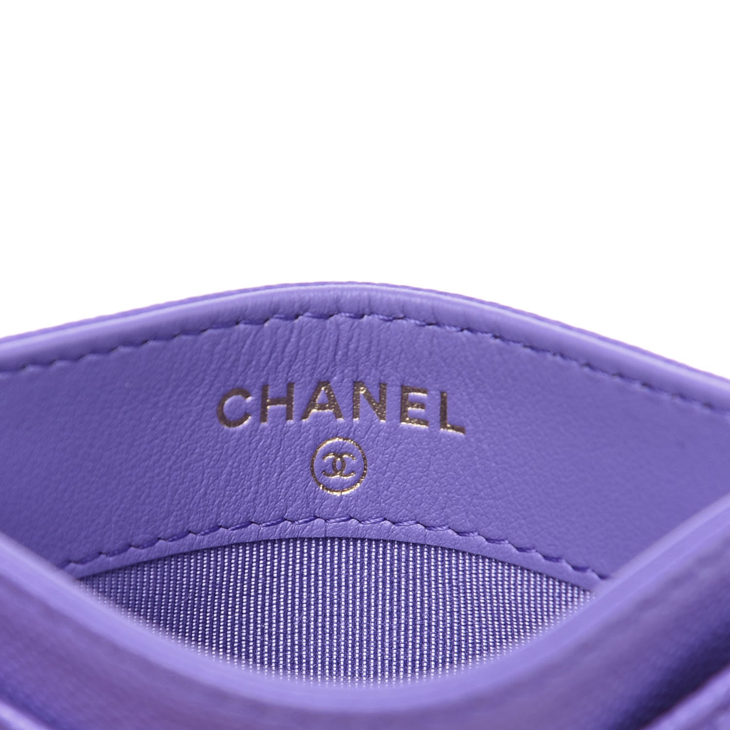 Chanel Caviar Quilted Card Holder Purple 5 of 8