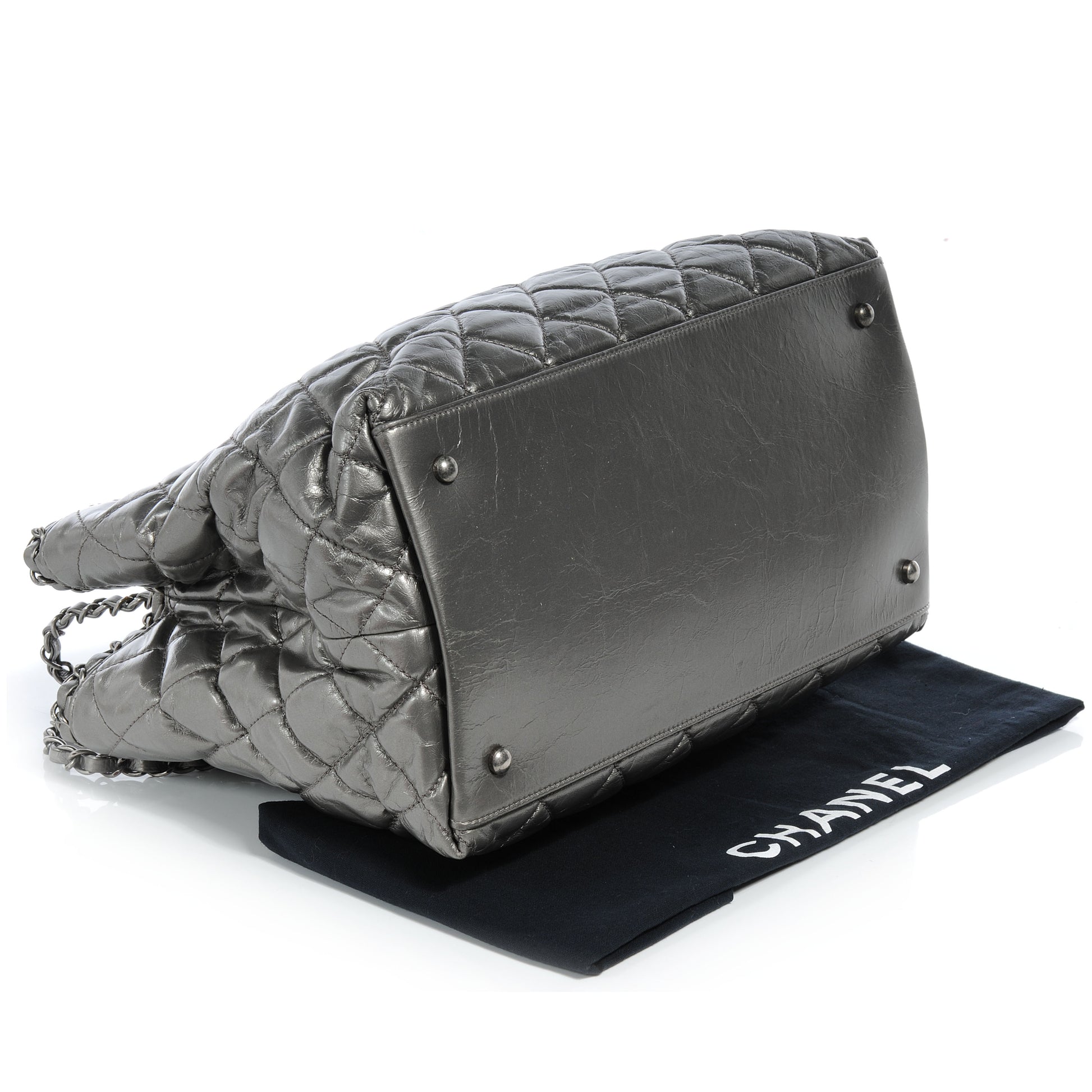 Chanel Calfskin Small Chain Me Tote Light Silver 4 of 7