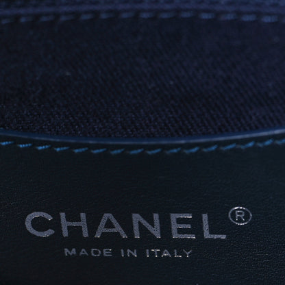 Chanel Denim Quilted Camellia Embroidered Medium Flap Blue 6 of 9