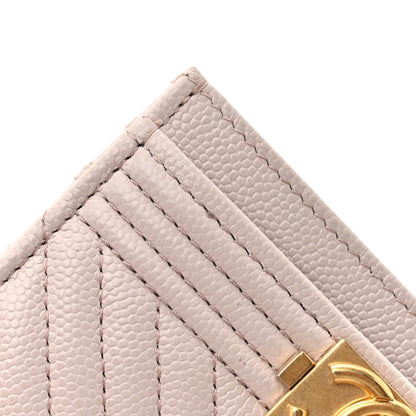 Chanel Caviar Quilted Chevron Boy Card Holder Light Purple 9 of 13