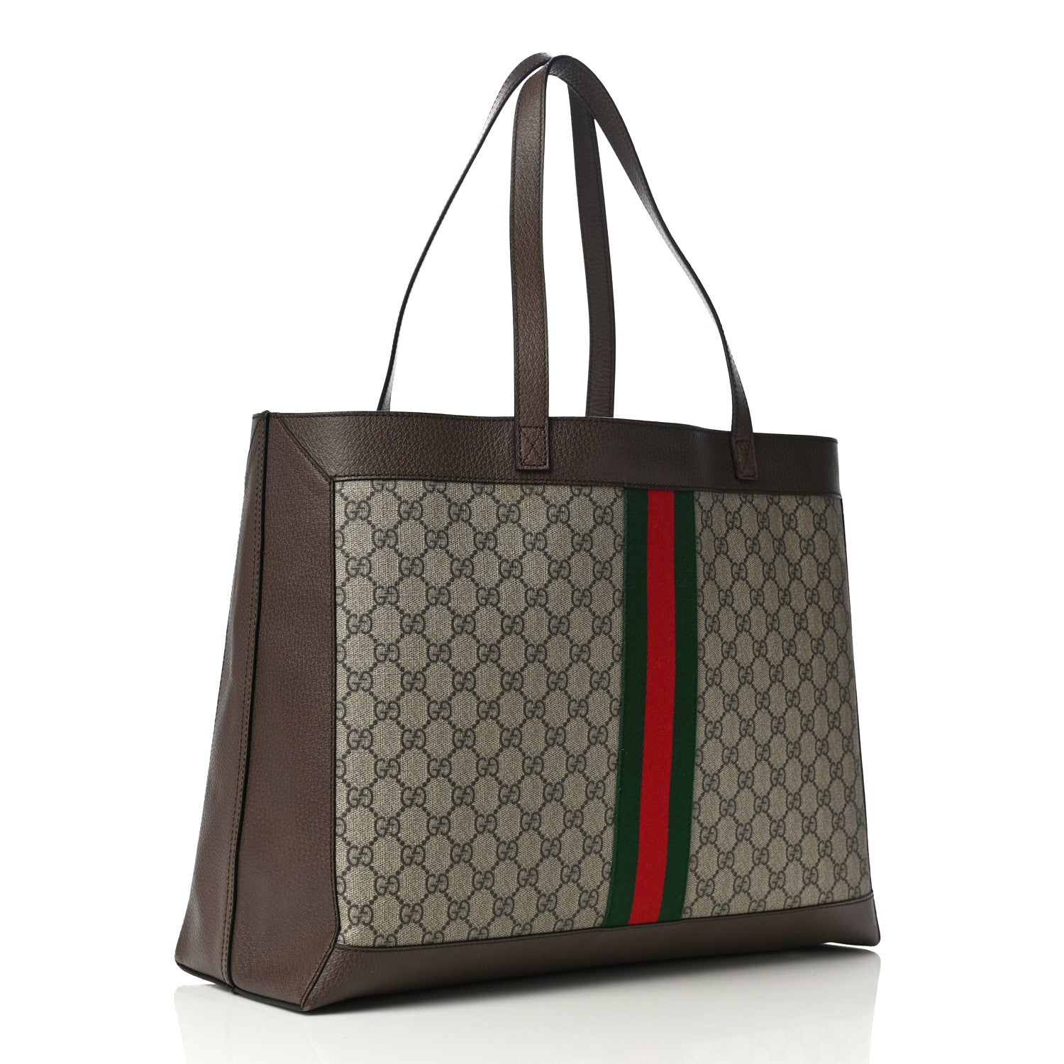 Gucci GG Supreme Monogram Web Ophidia Tote Brown 4 of 12