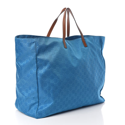 Gucci Nylon Monogram Large Tote Blue 3 of 12