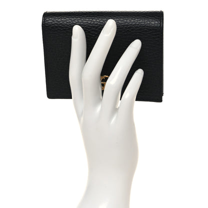 Gucci Pebbled Calfskin GG Marmont Card Case Black 2 of 6