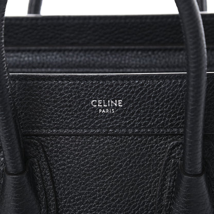 Celine Drummed Calfskin Nano Luggage Black 6 of 12