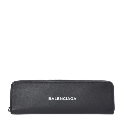 Balenciaga Calfskin Logo Long Clutch Black 1 of 7