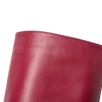 Valentino Garavani Calfskin Rockstud Tall Boots 37 Red 13 of 15