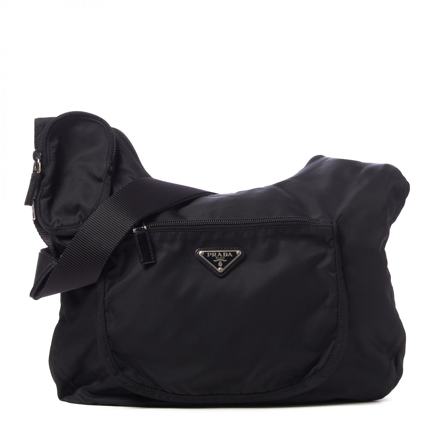 Nylon Tessuto Messenger Bag Black