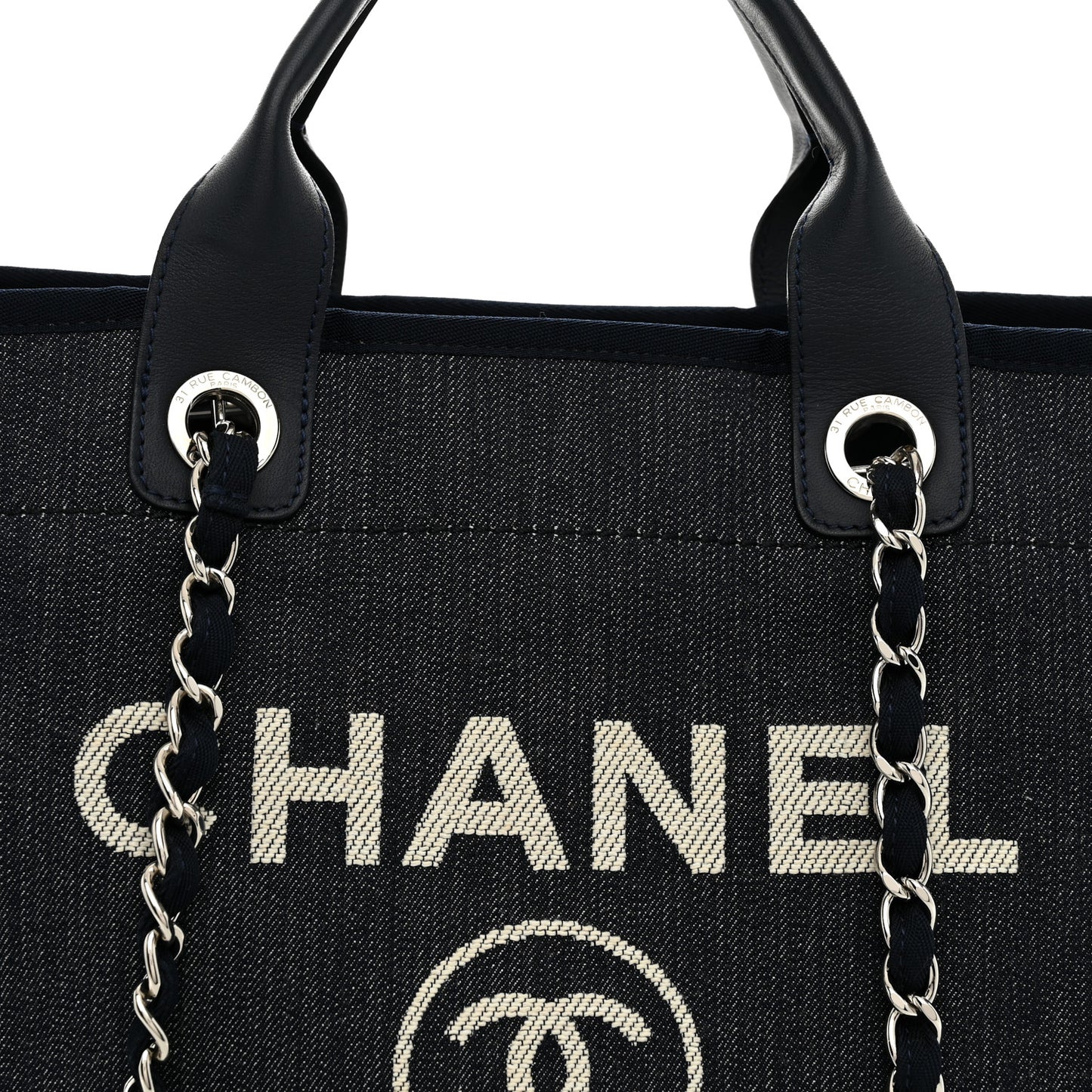 Denim Large Deauville Tote Dark Blue