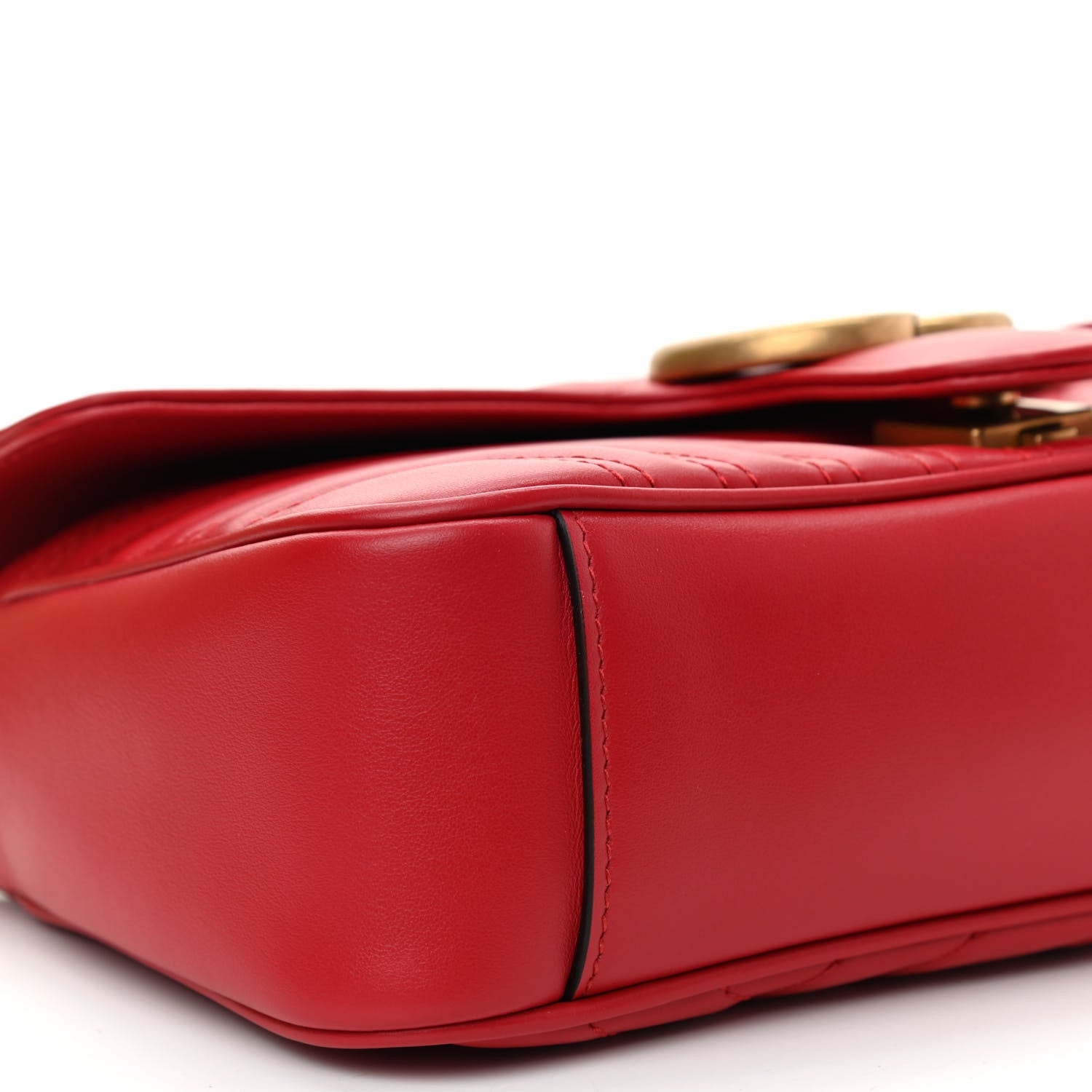 Gucci Calfskin Matelasse Small GG Marmont Shoulder Bag Hibiscus Red 8 of 10