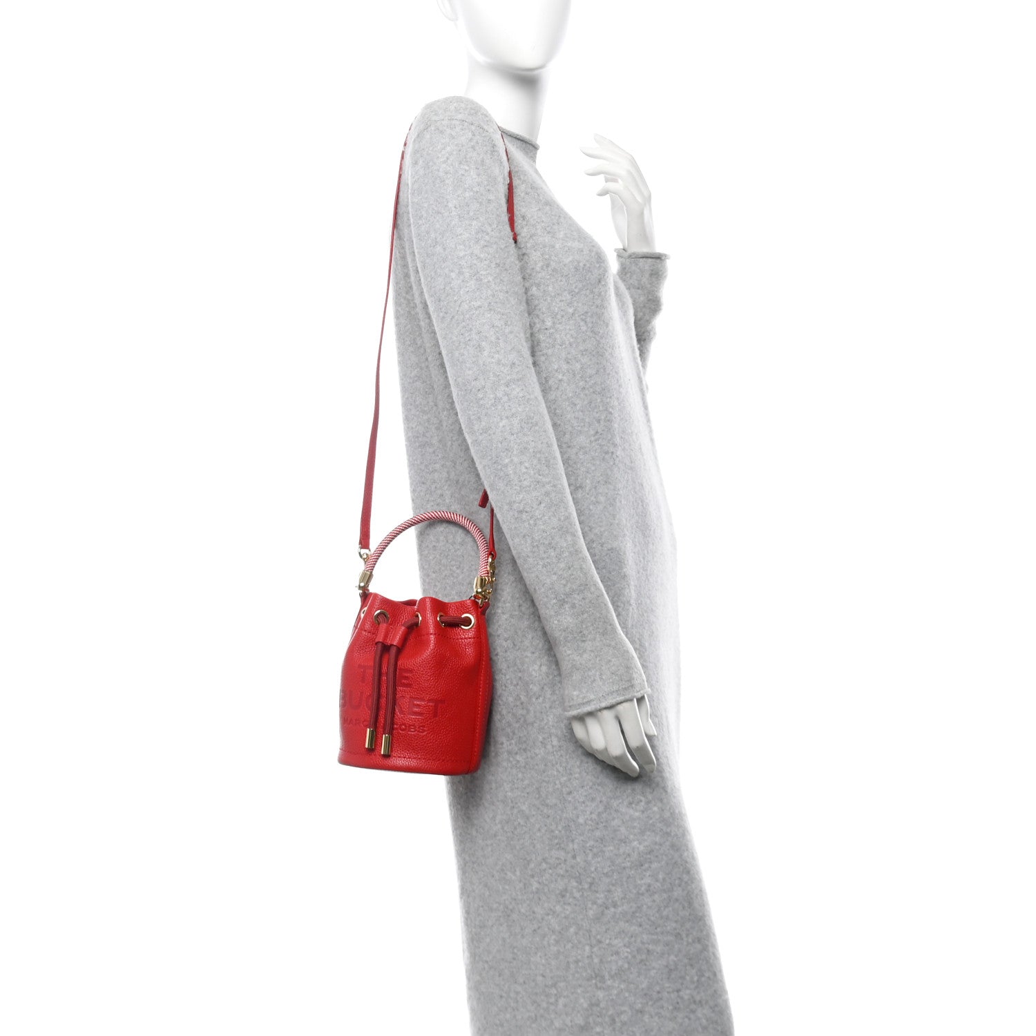 Marc Jacobs Grained Calfskin The Mini Bucket Bag True Red 2 of 11