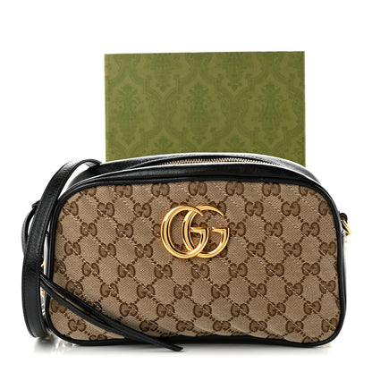 Gucci Monogram Matelasse Diagonal Small GG Marmont Chain Shoulder Bag Beige Black 11 of 11