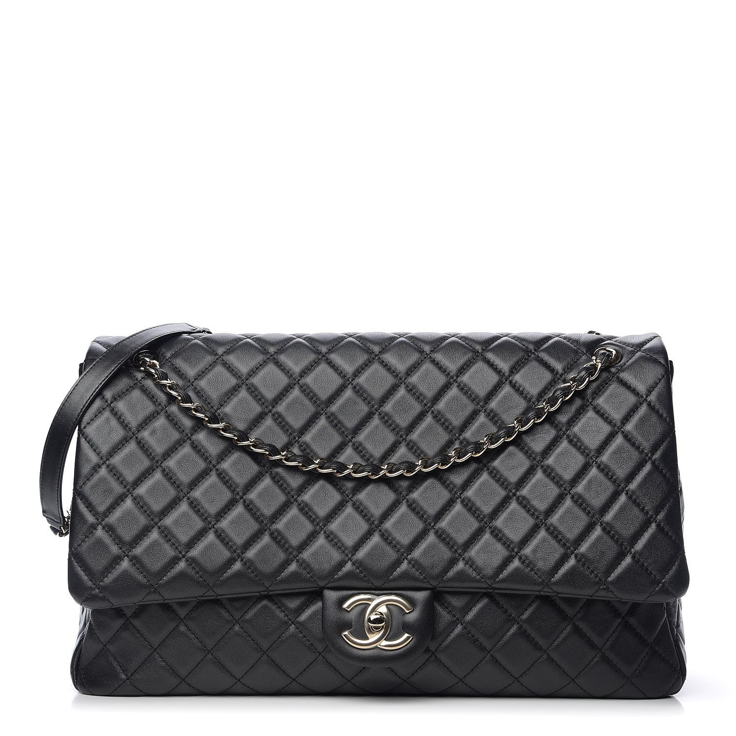 Chanel Calfskin Quilted XXL Travel Flap Bag Black 1 of 10