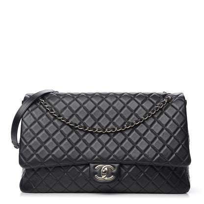 Chanel Calfskin Quilted XXL Travel Flap Bag Black 1 of 10