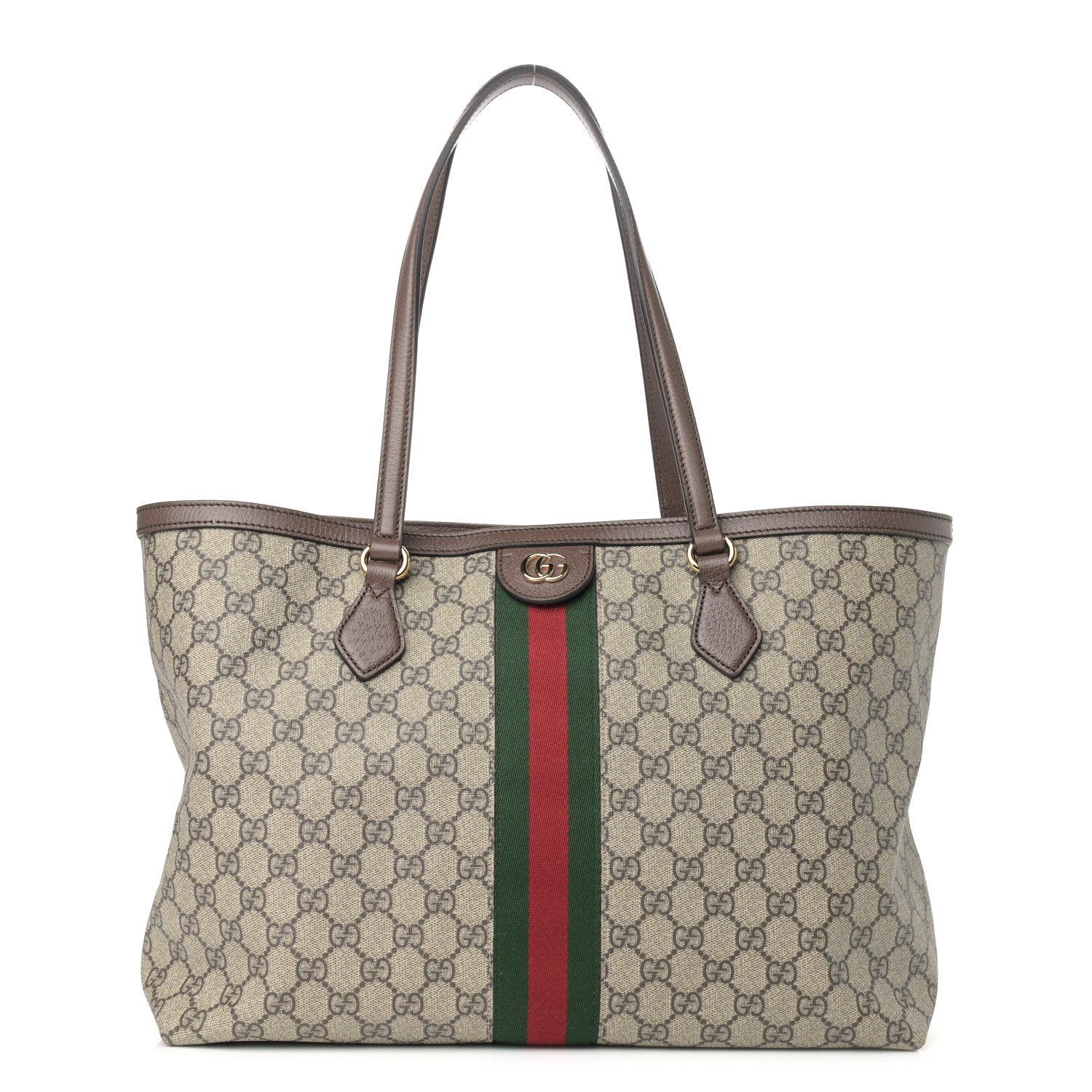 Gucci GG Supreme Monogram Medium Ophidia Shopping Tote Brown 1 of 9