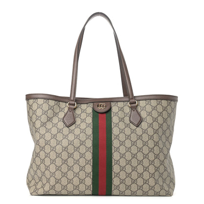 Gucci GG Supreme Monogram Medium Ophidia Shopping Tote Brown 1 of 9
