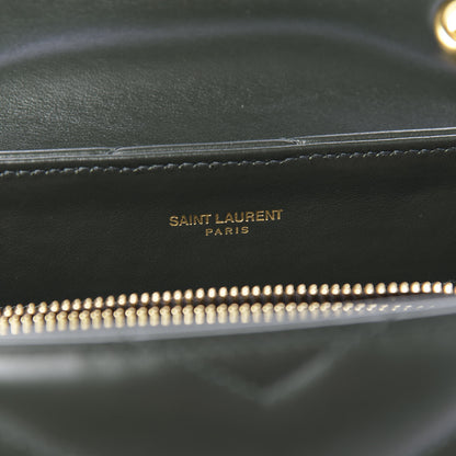 Saint Laurent Calfskin Y Quilted Monogram Small Loulou Chain Satchel Dark Mint 9 of 10