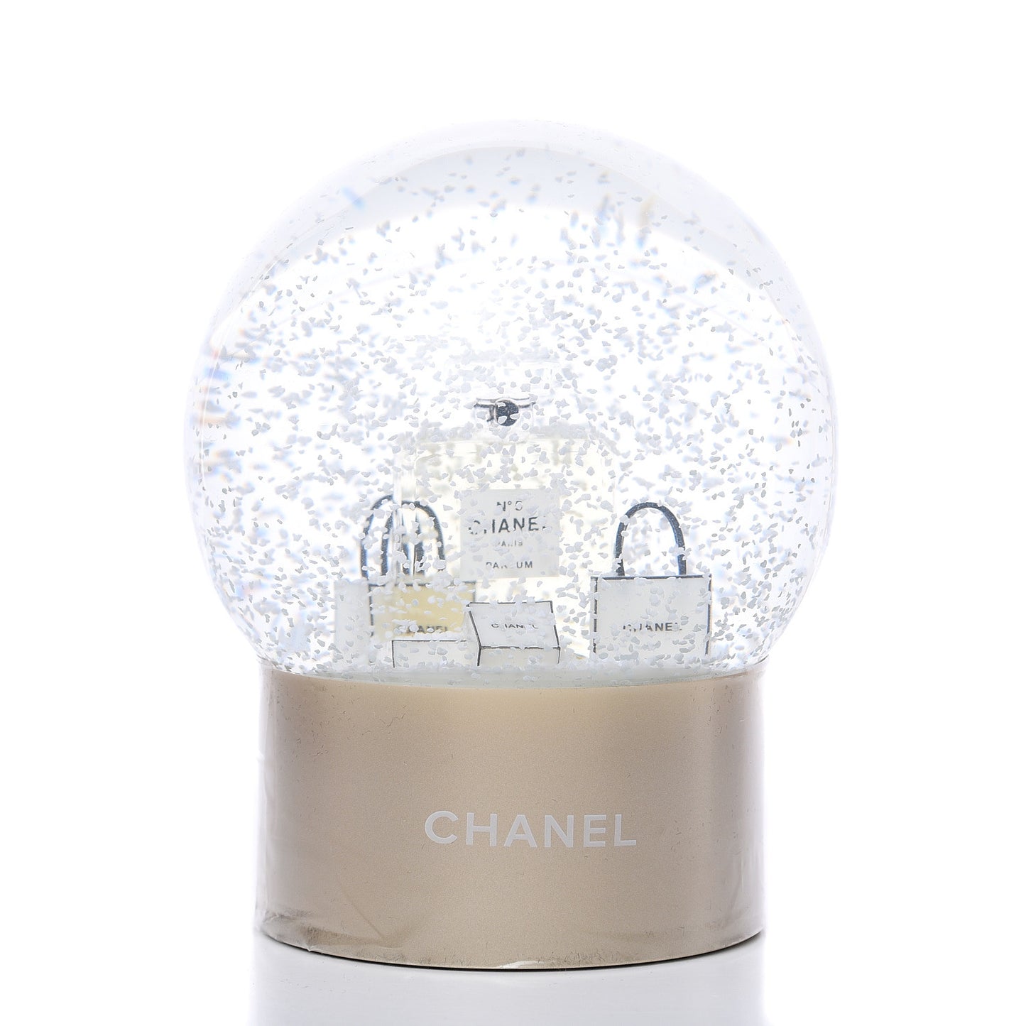 Glass N°5 Perfume Bottle Snow Globe