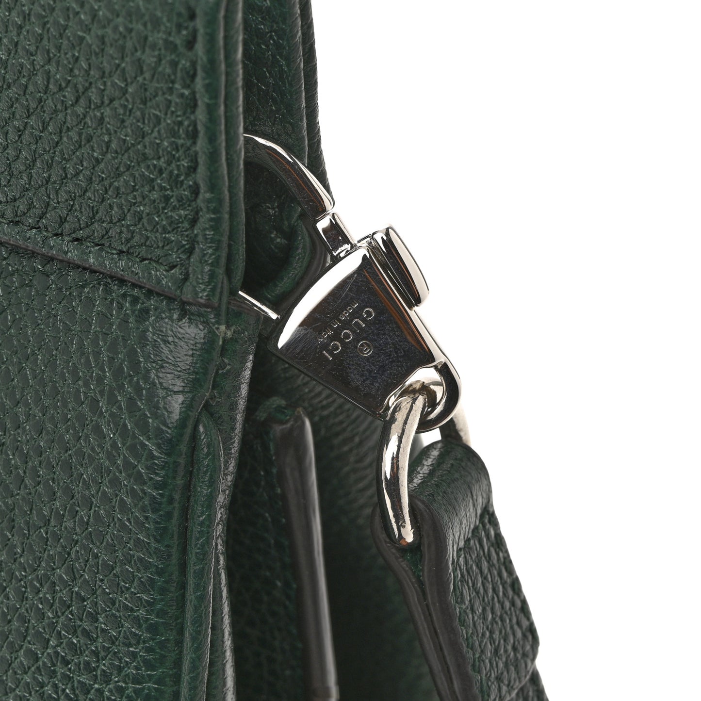 Grainy Calfskin Small Zumi Top Handle Bag Vintage Green