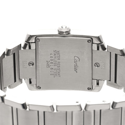 Cartier Stainless Steel Diamond Bezel 25mm Tank Francaise Quartz Watch 4 of 4