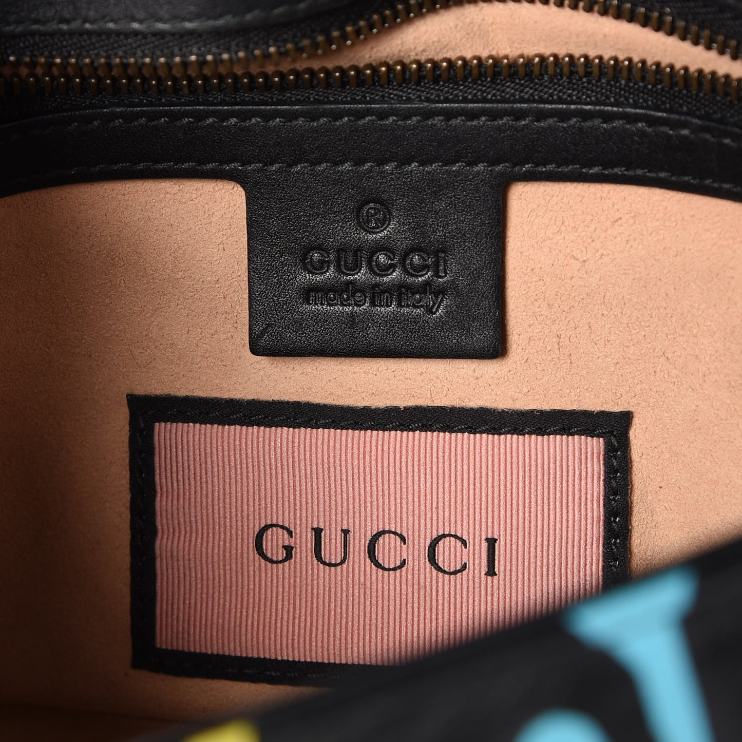 Calfskin Matelasse GucciGhost Small GG Marmont Shoulder Bag Black New Acquamarine