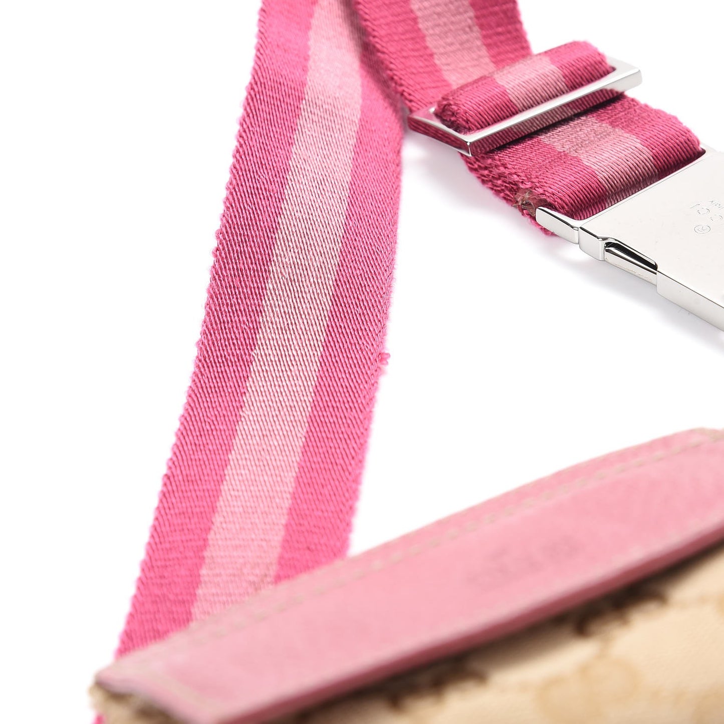 GG Monogram Web Double Pocket Belt Bag Pink