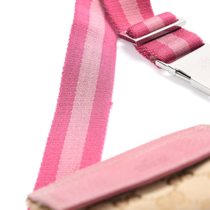 Gucci GG Monogram Web Double Pocket Belt Bag Pink 8 of 8