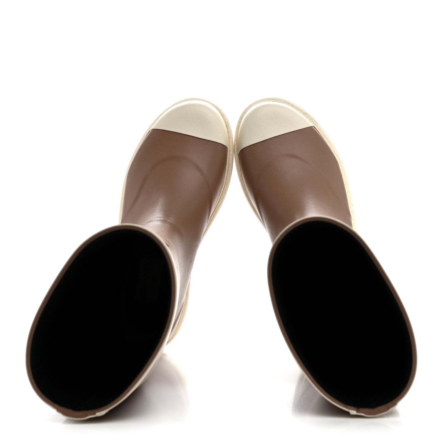Chanel Caoutchouk CC High Boots 39 Beige White 2 of 9