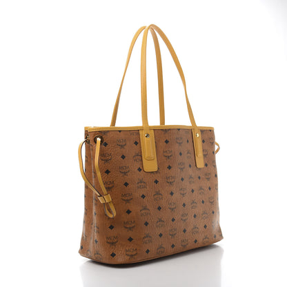 MCM Visetos Medium Liz Reversible Shopper Tote Cognac Yellow 4 of 18