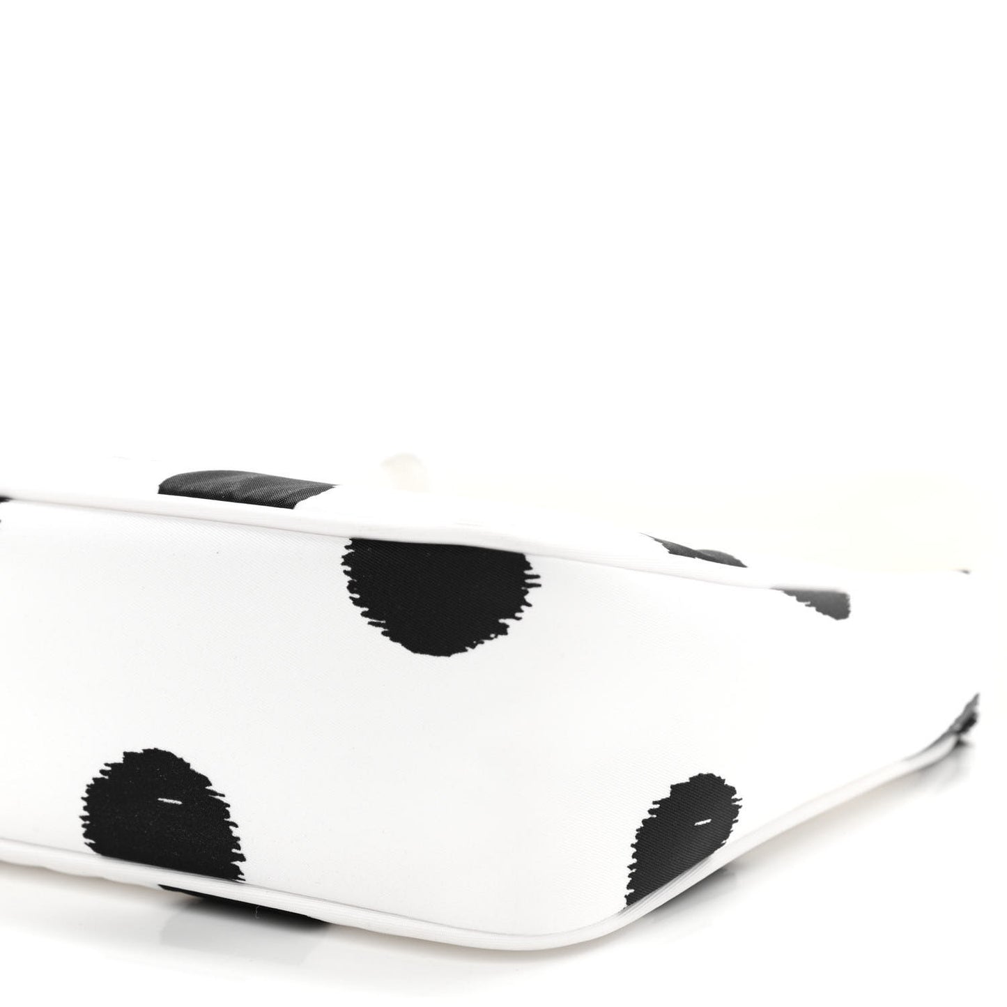 Tessuto Nylon Polka-Dot Mini Re-Edition 2000 Bag White Black